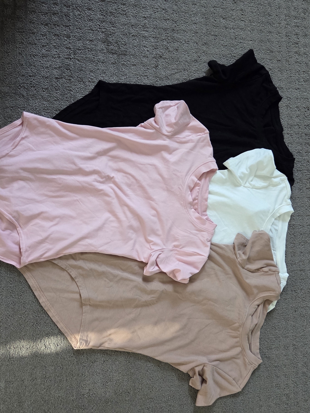 Everyday Short Sleeve T-Shirt Bodysuit - Pink, Black, White, Tan